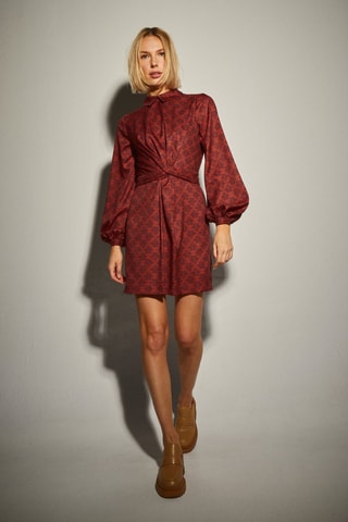 Vestido trapézio - Bordô