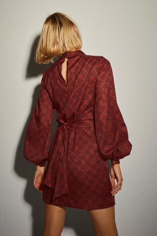 Vestido trapézio - Bordô
