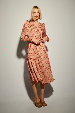 Vestido traçado - Coral