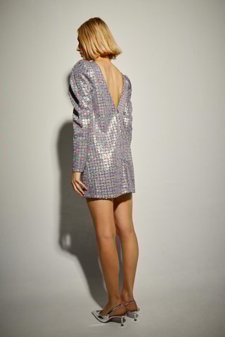 Vestido direito - Prateado