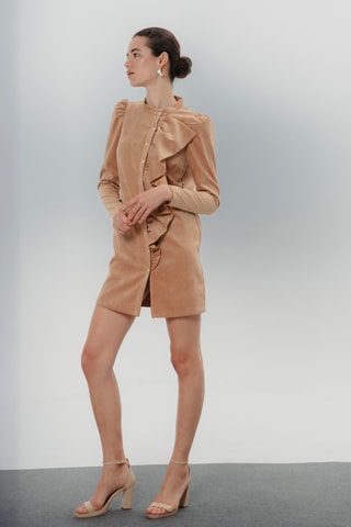 Vestido trapézio - Camel