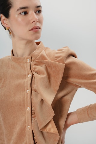 Vestido trapézio - Camel