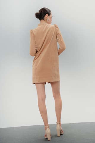 Vestido trapézio - Camel