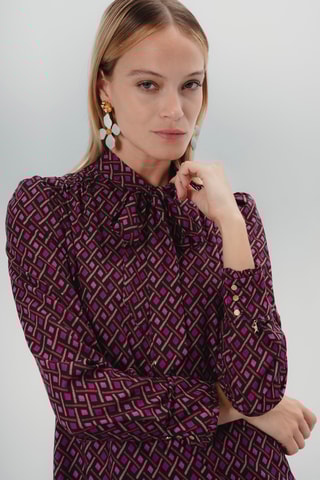 Vestido trapézio - Fúcsia
