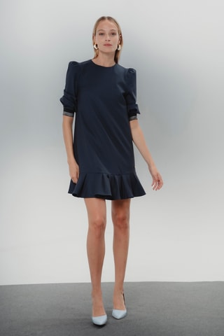 Vestido direito - Azul-marinho