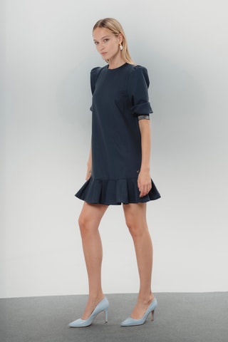 Vestido direito - Azul-marinho