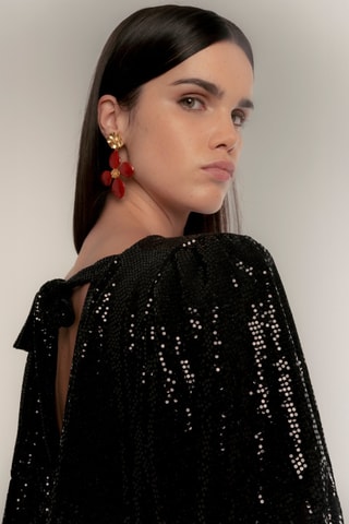 Top drapeado - Preto