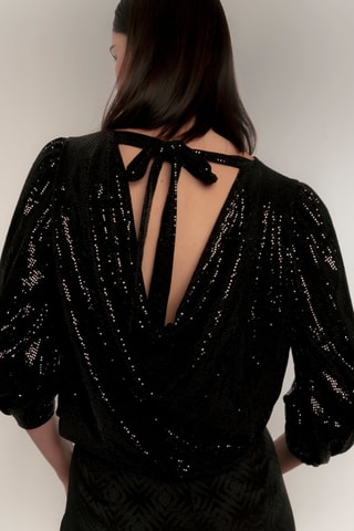Top drapeado - Preto