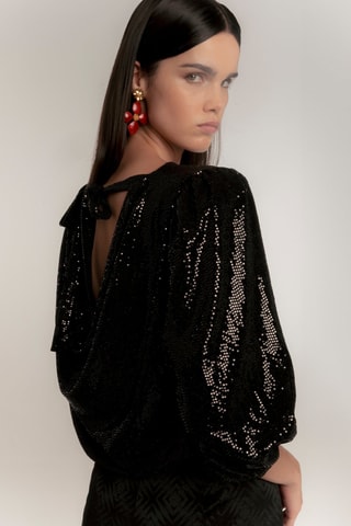 Top drapeado - Preto