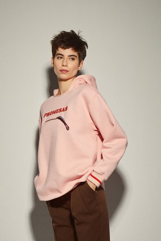 Sweat com capuz - Rosa