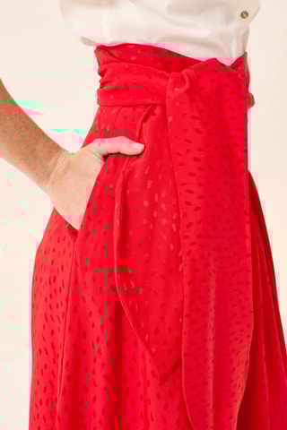 Saia midi cintura subida - Vermelho