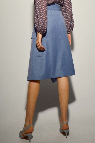 Saia midi - Azul-cobalto