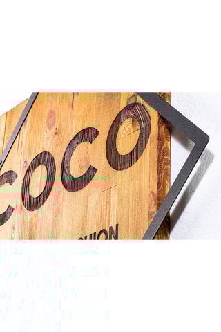Décoration murale en bois Fashion - 54 x 54 cm - Naturel et noir