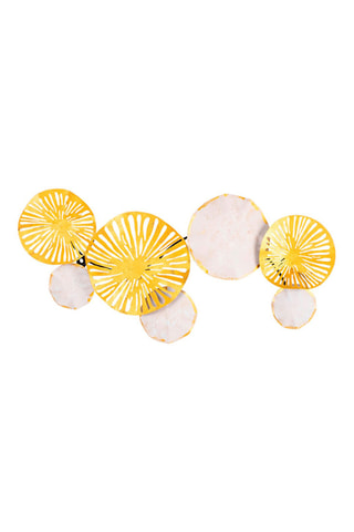 Decoração de parede Samuray - 74 x 38 cm - Dourado e branco