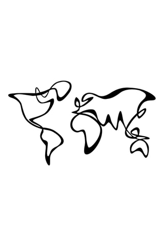 Décoration murale World Map 15 - 120 x 69 cm - Noir