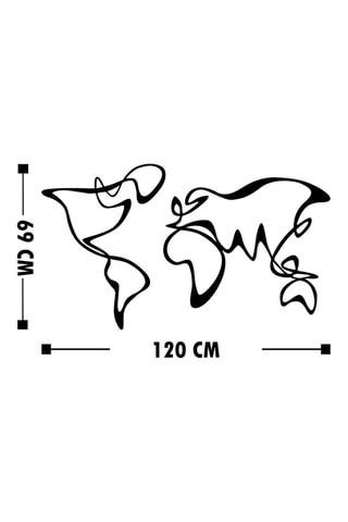 Décoration murale World Map 15 - 120 x 69 cm - Noir