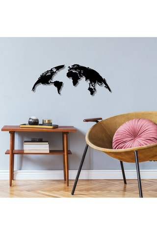 Décoration murale World Map Small - 100 x 39 cm - Noir