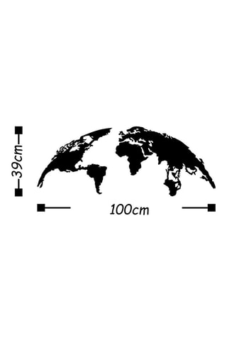 Décoration murale World Map Small - 100 x 39 cm - Noir