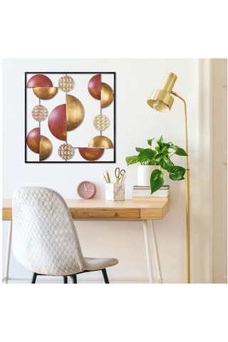 Decoração de parede My world - 55 x 55 cm - Preto e dourado 