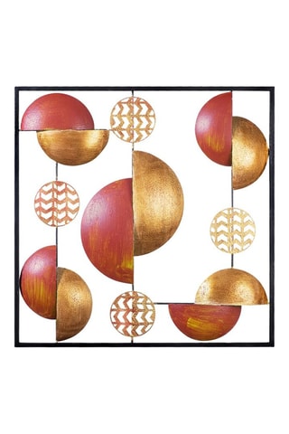 Decoração de parede My world - 55 x 55 cm - Preto e dourado 