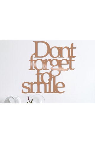 Décoration murale Dont Forget To Smile - 70 x 67 cm - Doré