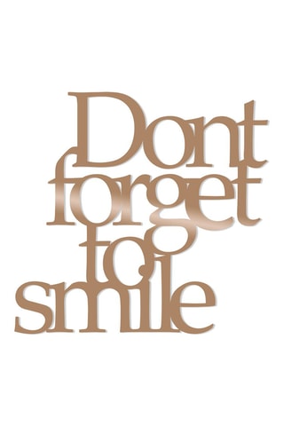 Décoration murale Dont Forget To Smile - 70 x 67 cm - Doré