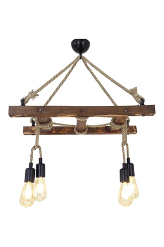Hanglamp Borulu - Naturel - Grenenhout - 4 x 60 W