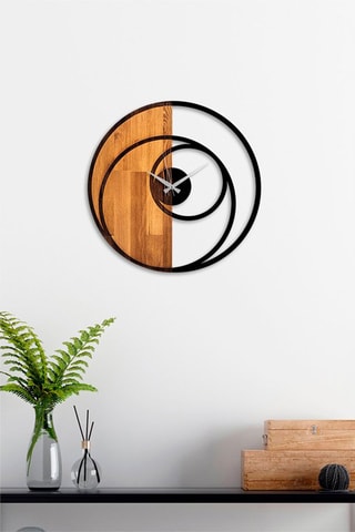 Horloge - Noir et naturel - 56 x 3 x 56 cm