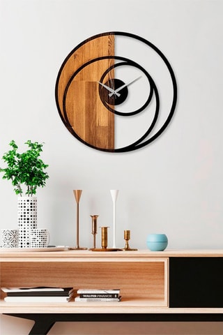 Horloge - Noir et naturel - 56 x 3 x 56 cm