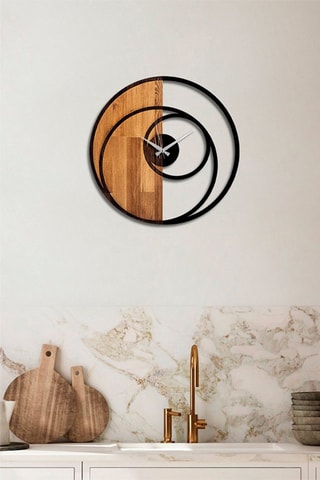 Horloge - Noir et naturel - 56 x 3 x 56 cm