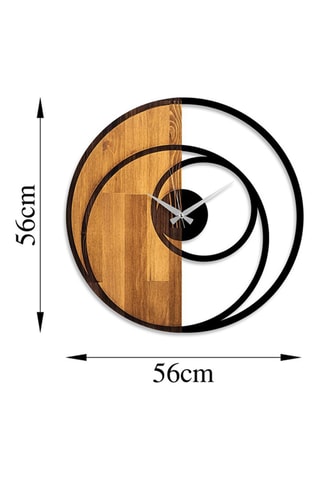 Horloge - Noir et naturel - 56 x 3 x 56 cm