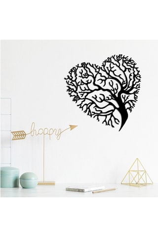 Decoração de parede Kalp Agaç - 70 x 70 cm - Preto