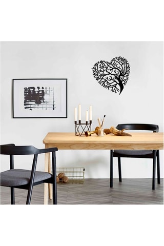 Decoração de parede Kalp Agaç - 70 x 70 cm - Preto