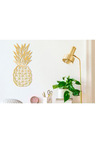 Décoration murale Pineapple - 22 x 36 cm - Doré