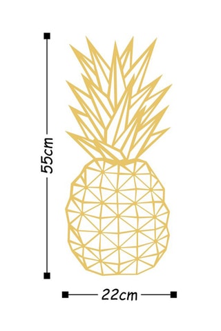 Décoration murale Pineapple - 22 x 36 cm - Doré