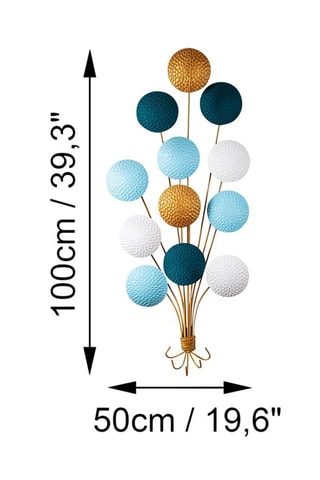 Décoration murale Speckle - 50 x 100 x 4 cm - Doré et blanc