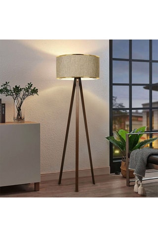 Staanlamp AYD 3077 - Wit en Goudkleurig - 60 W