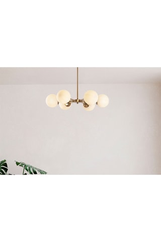 Hanglamp Akkas - Goudkleurig en Wit - 6 x 40 W