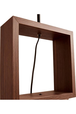 Candeeiro de pé de madeira - Natural e bege - 60 W