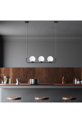 Candeeiro suspenso Faruk 13715 - Branco e preto - 3 x 40 W
