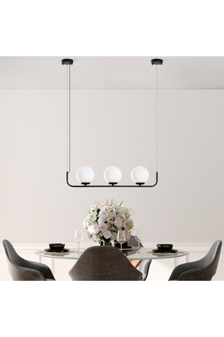 Candeeiro suspenso Faruk 13715 - Branco e preto - 3 x 40 W