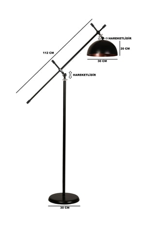 Staanlamp Hans - Zwart - 60 W - 180 cm