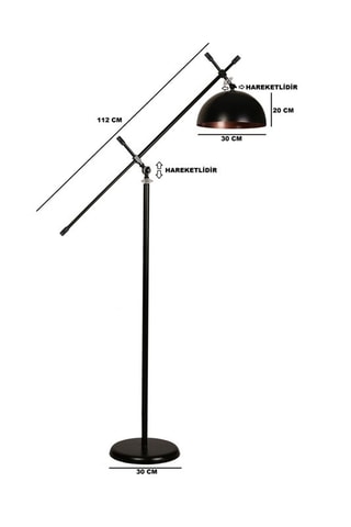 Staanlamp Hans - Zwart - 60 W - 180 cm