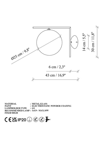 Wandlamp - Goudkleurig en Wit - 10 W