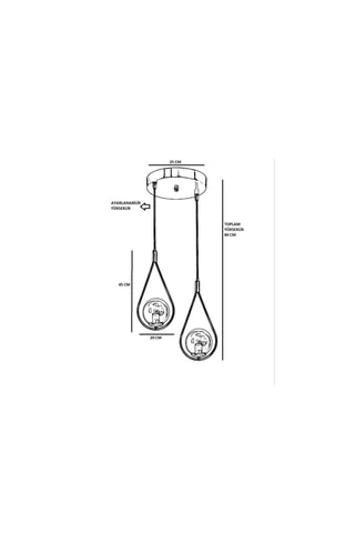Candeeiro suspenso - Bronze - 2 x 60 W