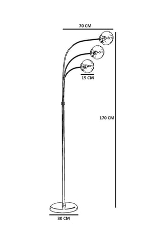 Staanlamp Badi 3 - Goudkleurig - 3 x 60 W - 170 cm