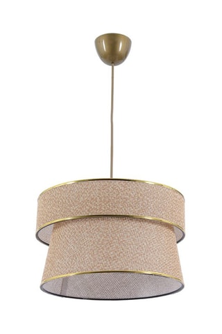 Hanglamp - Beige en Goudkleurig - 45 - 60 W