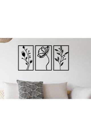Décoration murale Flowers - Noir - 70 x 39 cm