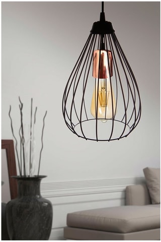 Hanglamp - Zwart en Roségoudkleurig - 45 - 60 W