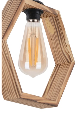 Houten Hanglamp - Naturel en Zwart - 45 - 60 W